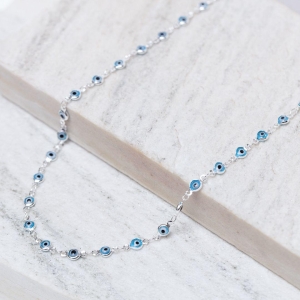 CHOKER OLHO GREGO BANHO PRATA