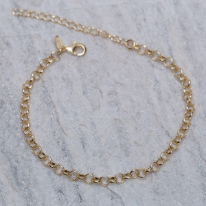 PULSEIRA ELO PORTUGUÊS 4MM BANHO OURO 18K