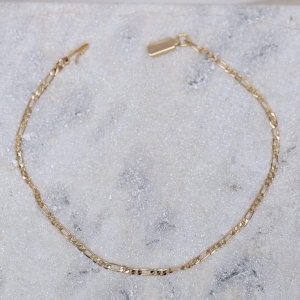 PULSEIRA MASCULINA 2 ELOS FINOS CT BANHO OURO 18K