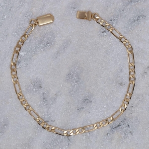 PULSEIRA MASCULINA 2 ELOS GROSSO CT BANHO OURO 18K