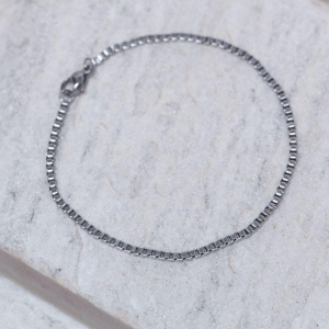 PULSEIRA MASCULINA ELO TIJOLINHO EM AÇO INÓX