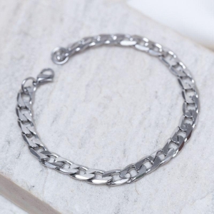 PULSEIRA MASCULINA ELOS GRUMET EM AÇO INÓX