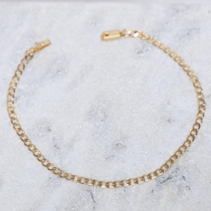 PULSEIRA MASCULINA ELOS GRUMET FINOS CT BANHO OURO 18K