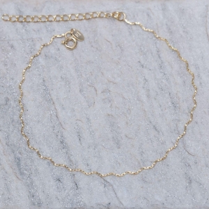 TORNOZELEIRA ONDULADA BANHO OURO 18K