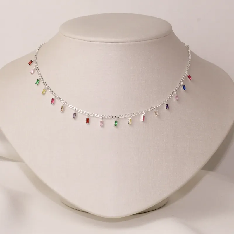 CHOKER ZIRCÔNIA NAVETE COLORIDA