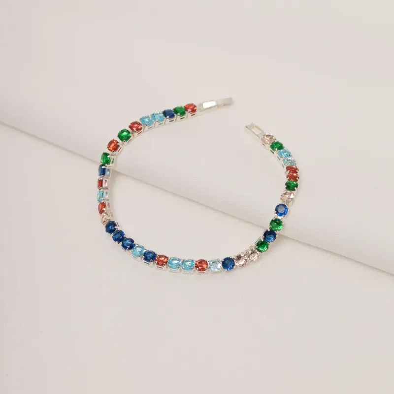 PULSEIRA EM ZIRCÔNIA COLORIDAS BANHO OURO 18K
