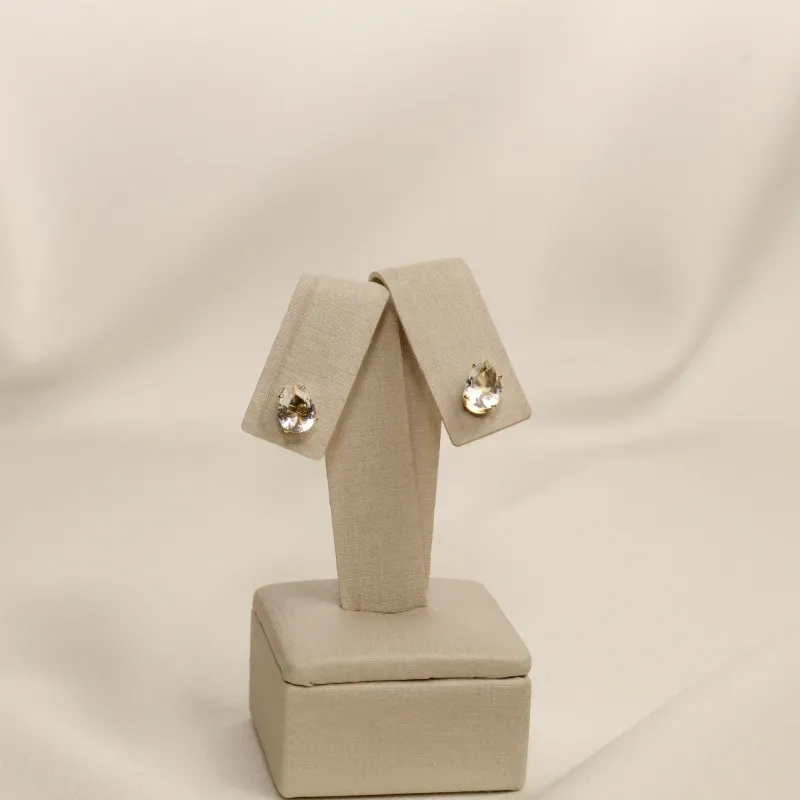 BINCO PONTO DE LUZ GOTA CRISTAL BANHO OURO 18K