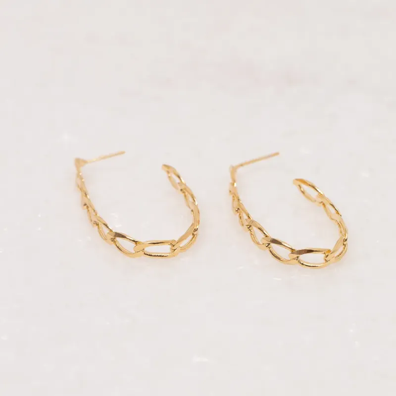 BRINCO ARGOLA  CORRENTE BANHO OURO 18K
