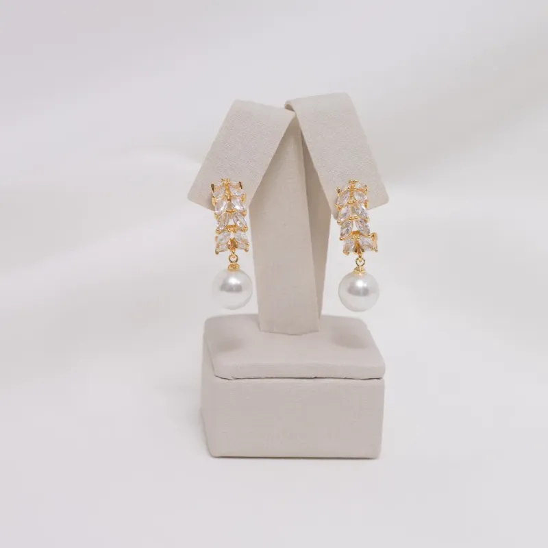 BRINCO ARGOLA ZIRC COM PÉROLA BANHO OURO 18K