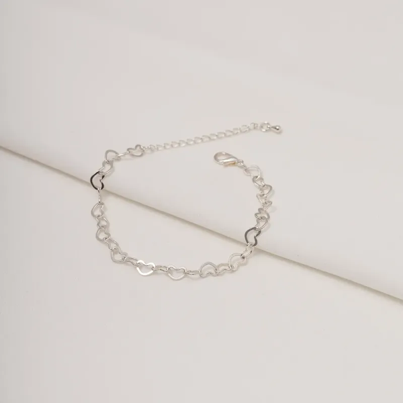 PULSEIRA ELOS DE CORAÇÃO M BANHO PRATA