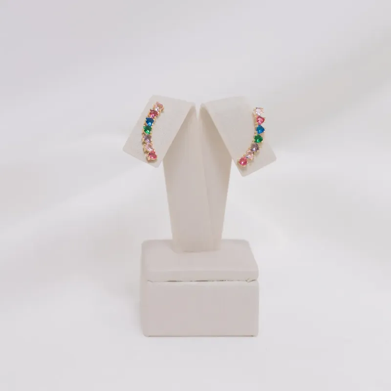 BRINCO EAR CUFF FINO COM ZIRCÔNIAS COLORIDAS