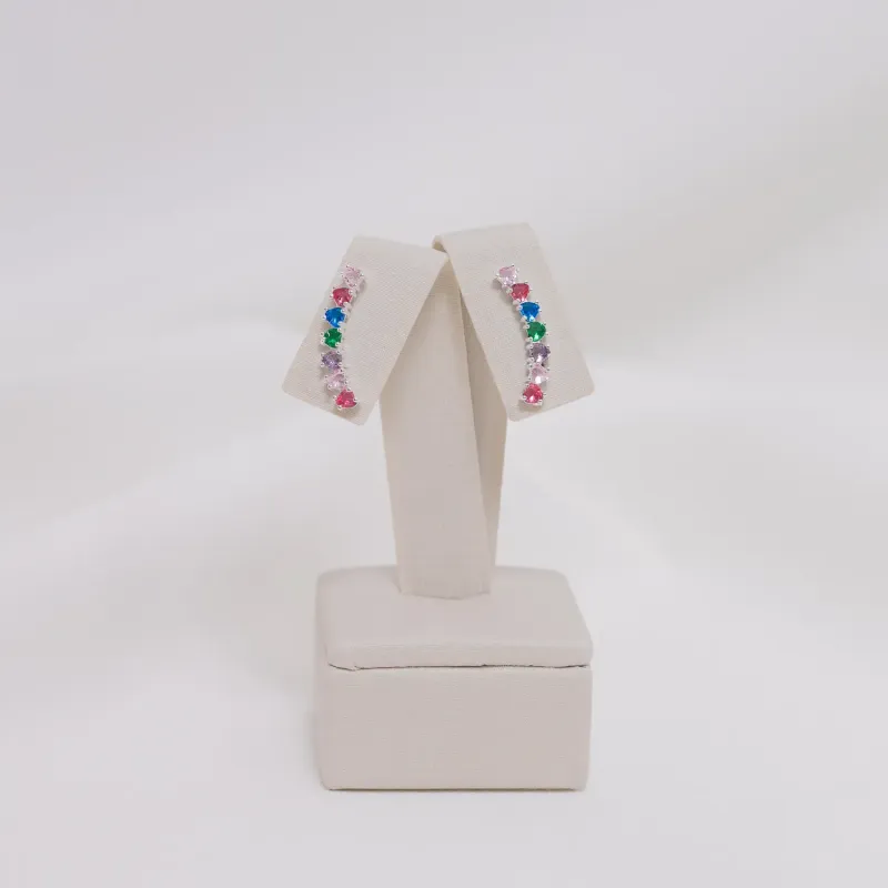 BRINCO EAR CUFF FINO COM ZIRCÔNIAS COLORIDAS