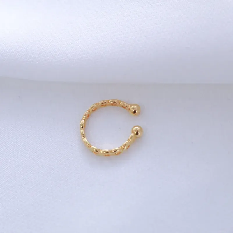 BRINCO FAKE ARGOLA TRABALHADA P BANHO OURO 18K
