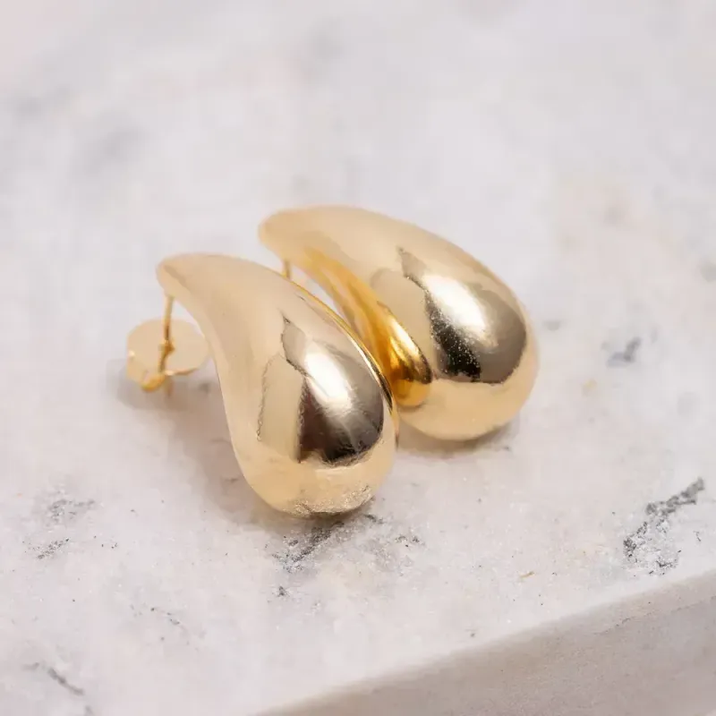 BRINCO GOTA OCA G LISA BANHO OURO 18K