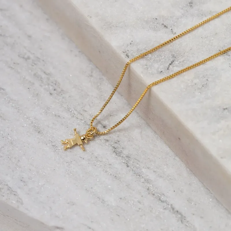 COLAR FILHOS MENINO P LISO BANHO OURO 18K