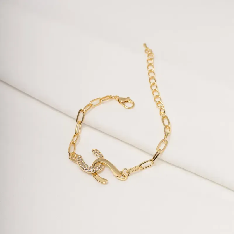 PULSEIRA INFINITE ELOS CARTIER CRAVEJADA COM ZIRCÔNIAS CRISTAIS BANHO OURO 18K