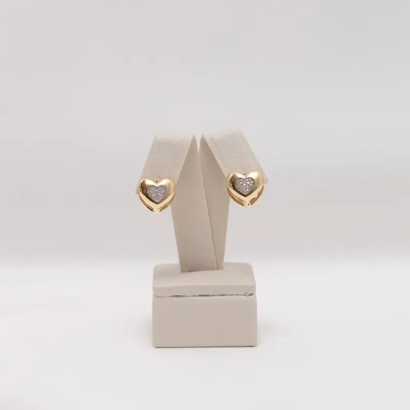 BRINCO ARGOLA CORAÇÃO COM ZIRCÔNIA CRISTAL BANHO OURO 18K
