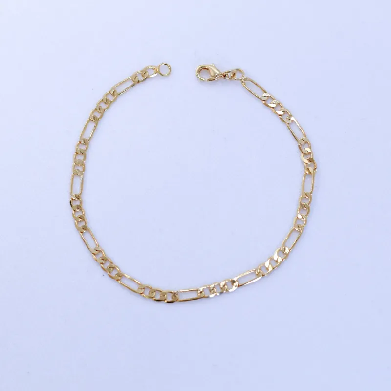 PULSEIRA MASCULINA ELOS GRUMET DUPLO BANHO OURO 18K