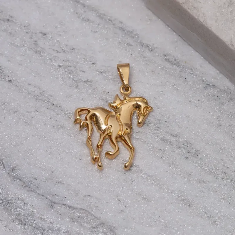 PINGENTE CAVALO BANHO OURO 18 K