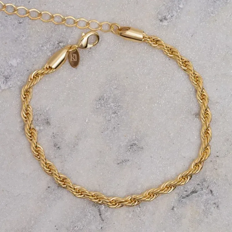 PULSEIRA CABO DE AÇO PP BANHO OURO 18K