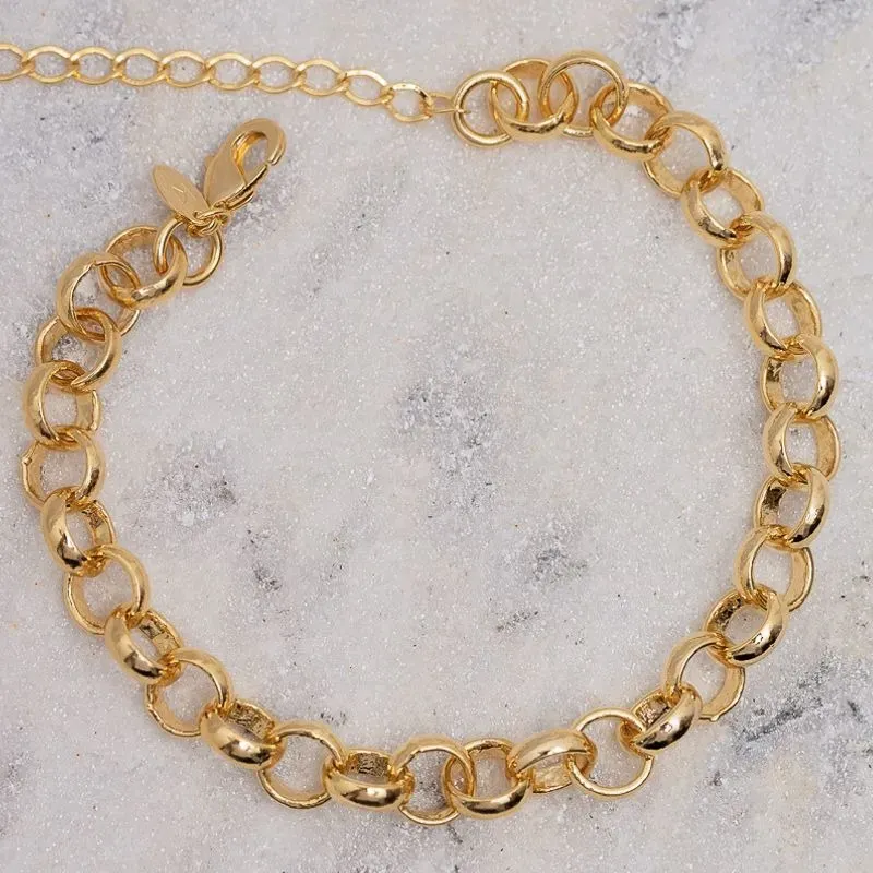 PULSEIRA ELO PORTUGUÊS M 6MM BANHO OURO 18K