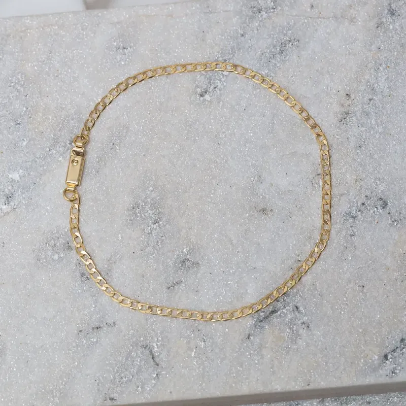 PULSEIRA MASCULINA ELOS GRUMET 2MM BANHO OURO 18K