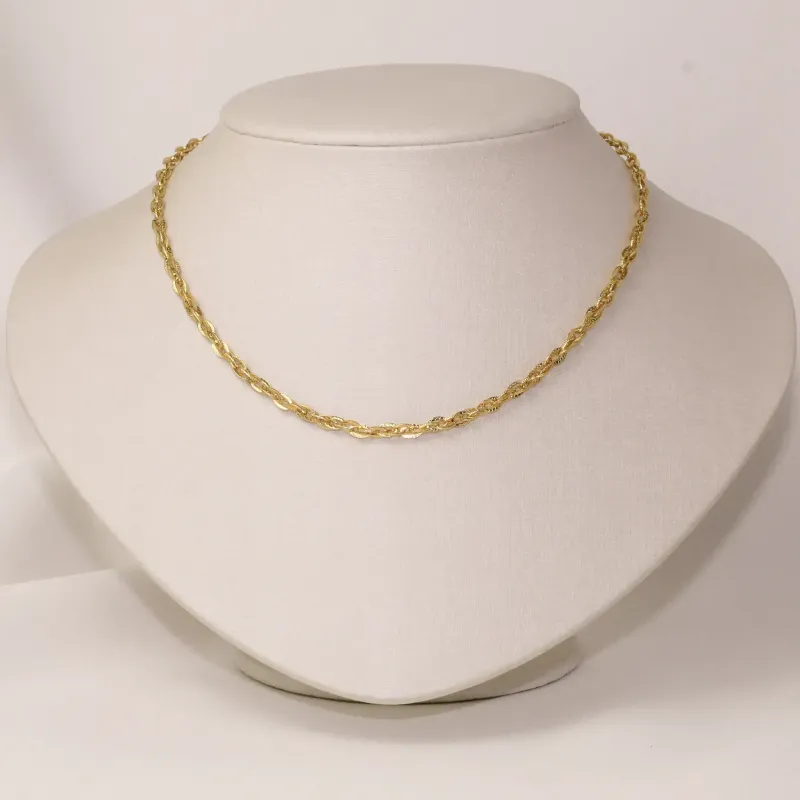 CHOKER ELOS DUPLOS RISCADOS BANHO OURO 18K