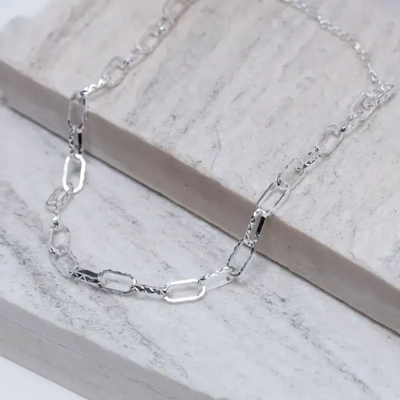 CHOKER ELOS TRABALHADOS BANHO PRATA