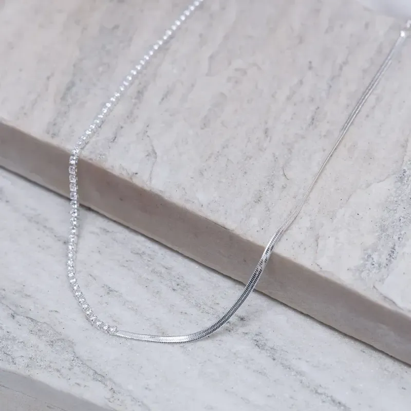 CHOKER FITA COM FIO RIVIERA BANHO PRATA
