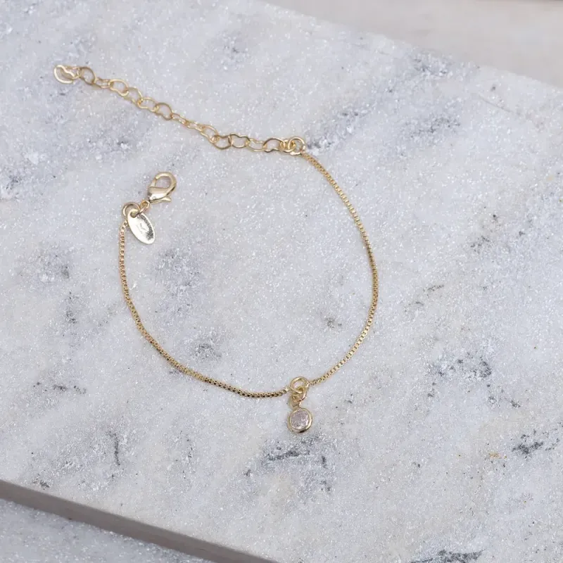 PULSEIRA INFANTIL PONTO DE LUZ BANHO OURO 18K