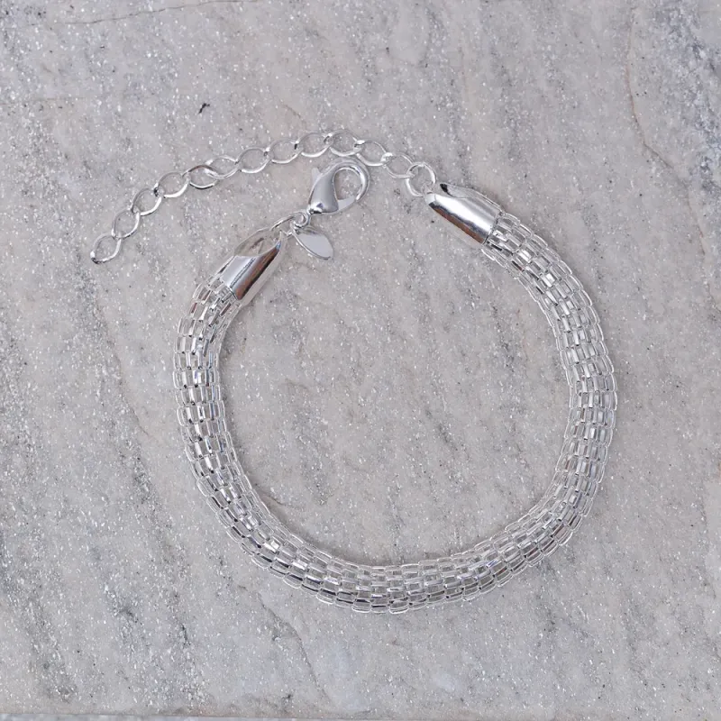 PULSEIRA OCA ARAMADA MÉDIA BANHO PRATA