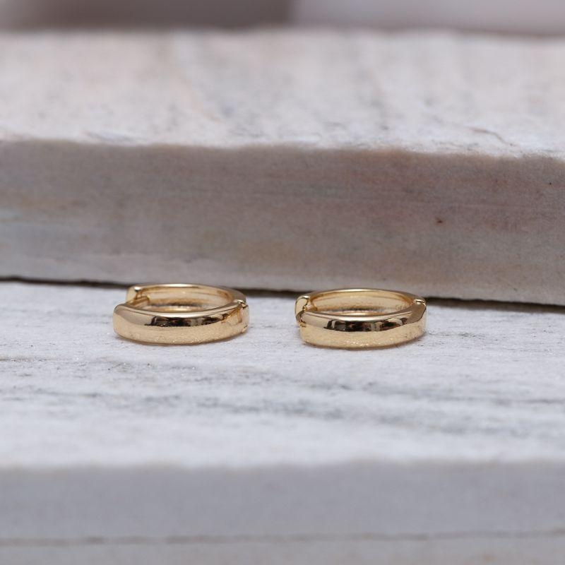 BRINCO ARGOLA LISA G BANHO OURO 18K
