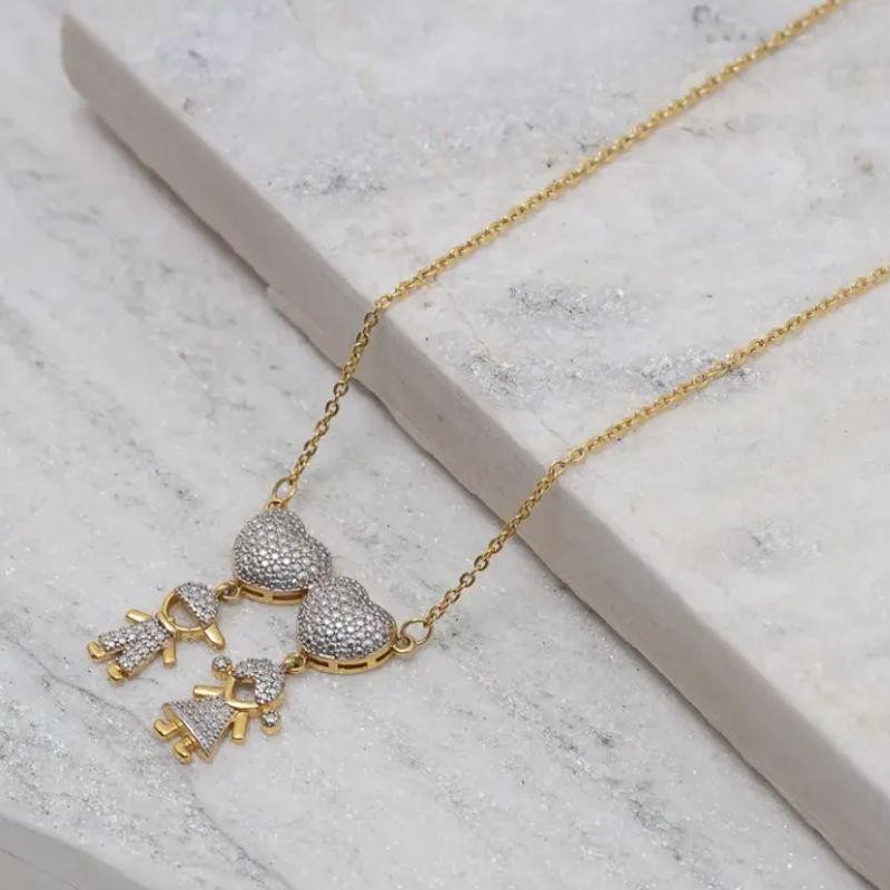 COLAR FILHOS CASAL COM CANETA RÓDIO BRANCO EM BANHO OURO 18K