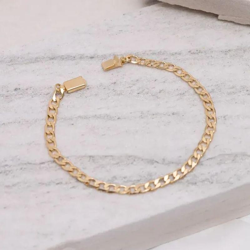 PULSEIRA MASCULINA ELOS GRUMET 4MM BANHO OURO 18K