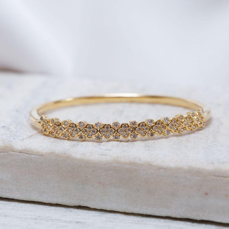 BRACELETE FLOR DE ÁSTER BANHO OURO 18K