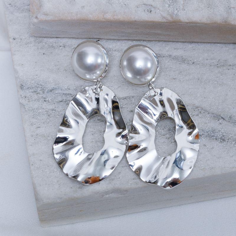 BRINCO FLOR DE GARDÊNIA BANHO PRATA