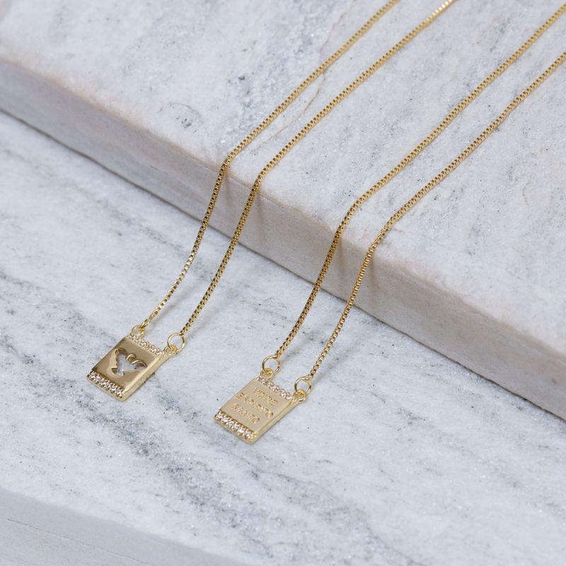 COLAR ESCAPULÁRIO M ESPÍRITO SANTO BANHO OURO 18K