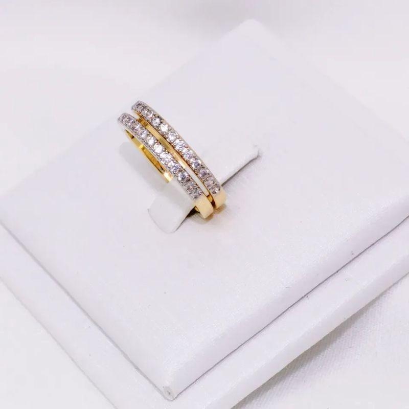 ANEL APARADOR COM ZIRCÔNIA BANHO OURO 18K