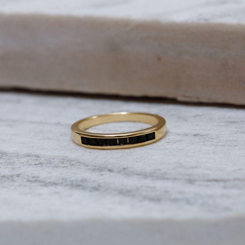 ANEL APARADOR DE ALIANÇA BLACK BANHO OURO 18K