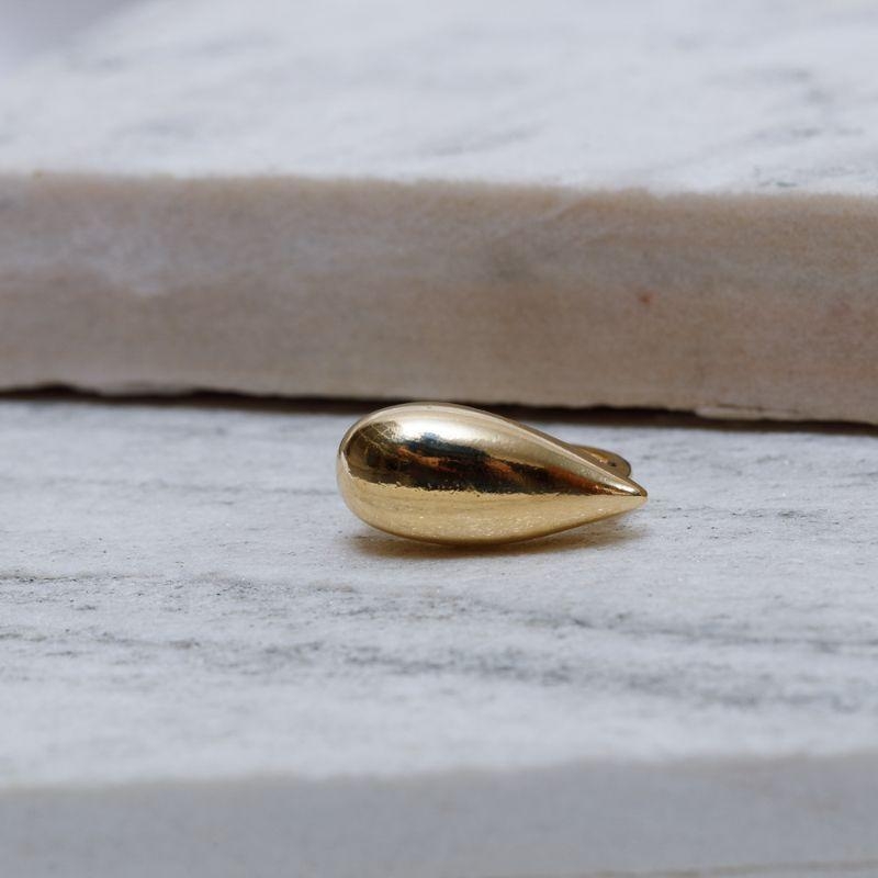 ANEL GOTA OCA ABAULADA BANHO OURO 18K