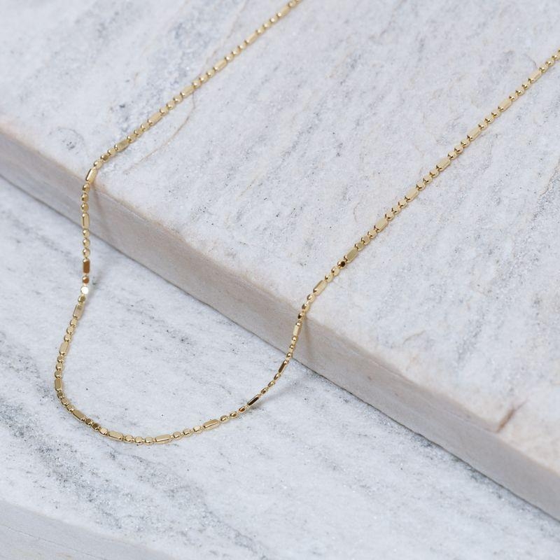 COLAR LONGO ELOS DUPLOS ESPELHADO BANHO OURO 18K