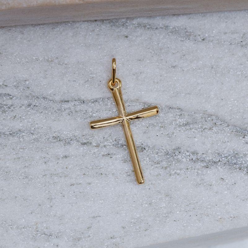 PINGENTE CRUZ DELICADA BANHO OURO 18K