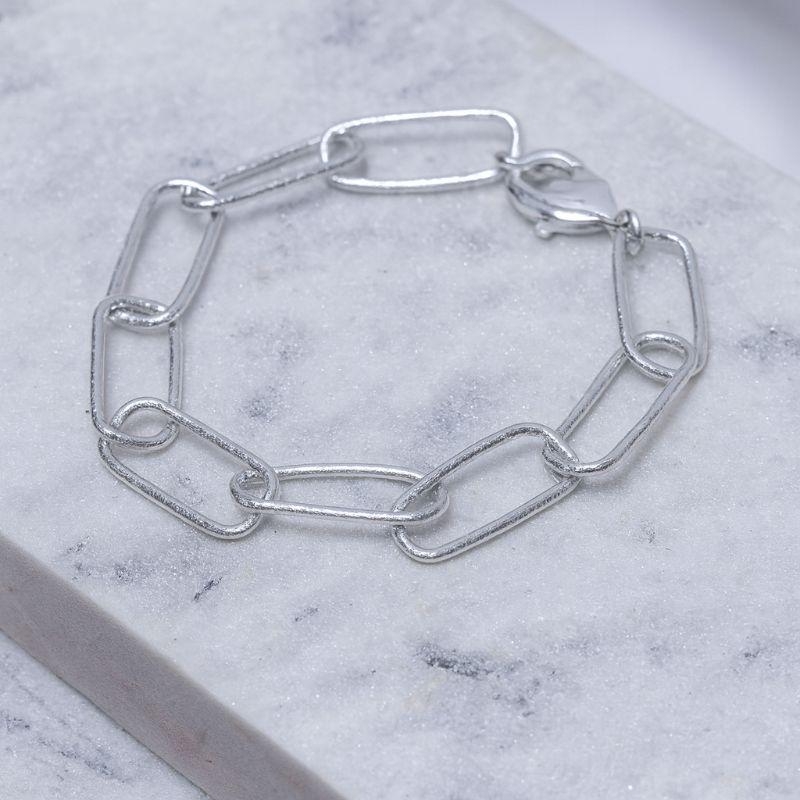 PULSEIRA ELOS LAURA RISCADO BANHO PRATA