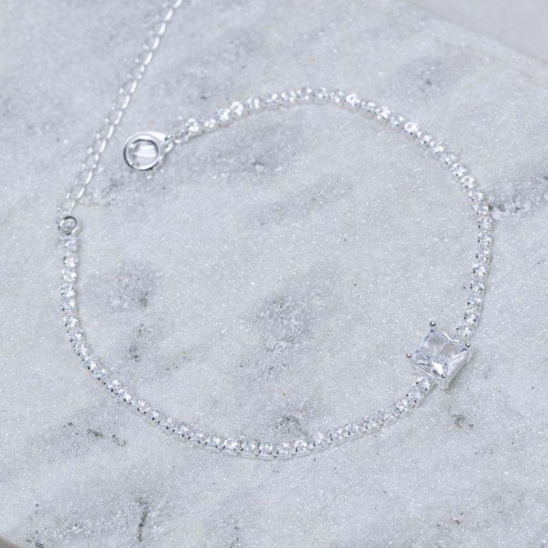 PULSEIRA RIVIERA P CRISTAL BANHO PRATA