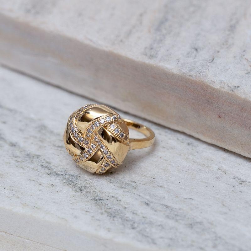 ANEL NÓZINHO COM ZIRCÔNIAS BANHO OURO 18K