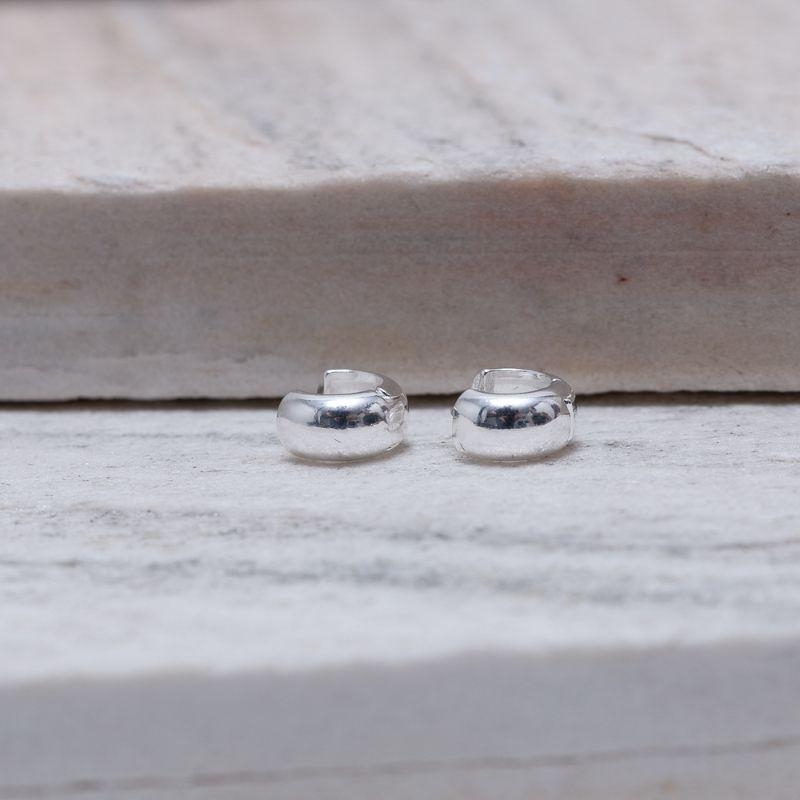 BRINCO ARGOLA LISA P ABAULADA BANHO PRATA