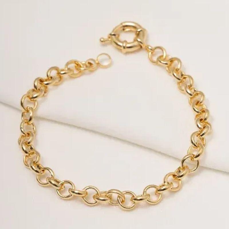 PULSEIRA ELO PORTUGUÊS G FECHO BOIA BANHO OURO 18K