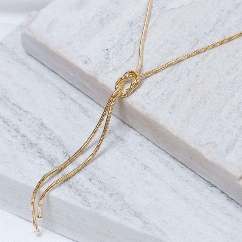 COLAR GRAVATA NÓZINHO BANHO OURO 18K