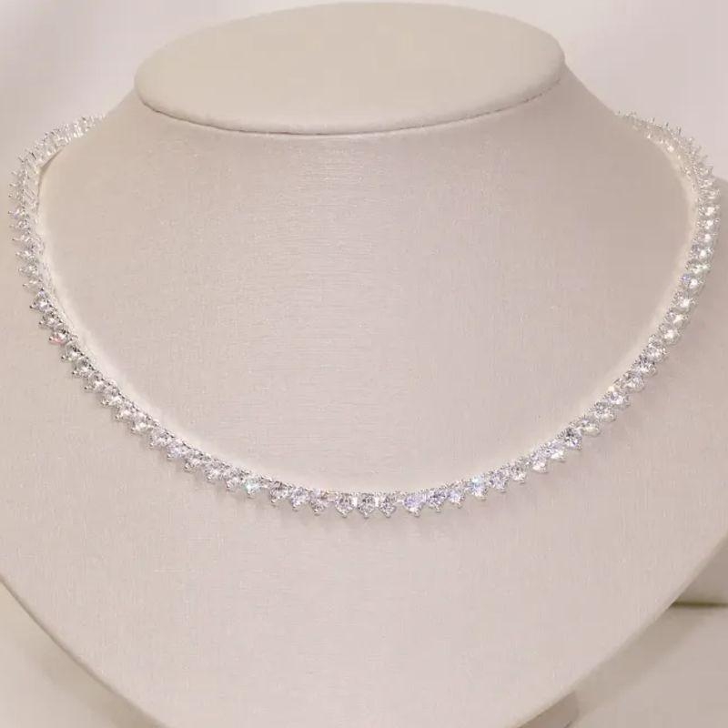 COLAR RIVIERA CRISTAL CORAÇÃO BANHO PRATA