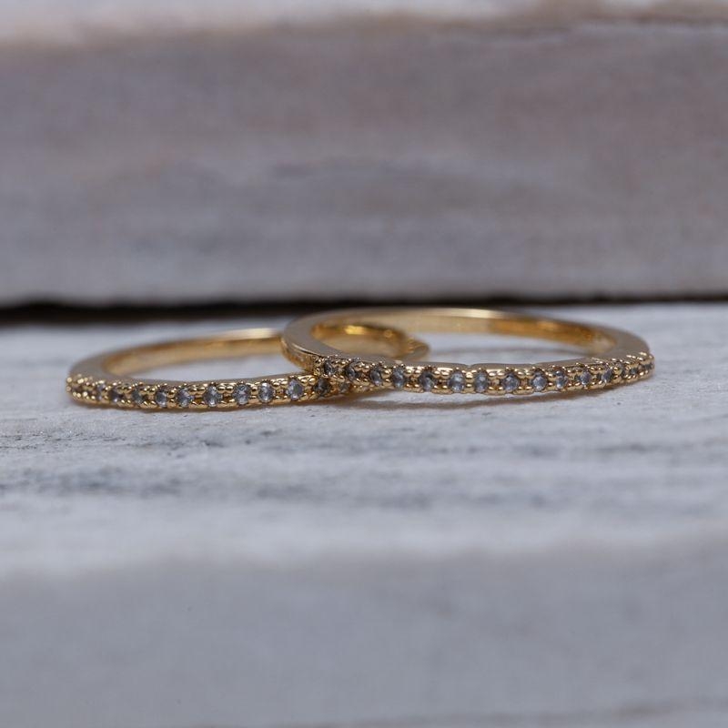 ANEL APARADOR DE ALIANÇA FINO CRAVEJADO BANHO OURO 18K